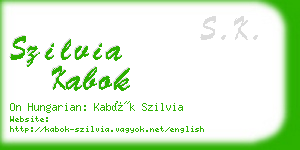 szilvia kabok business card